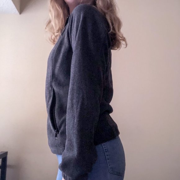 Medium Women's Grey Fleece Columbia Jacket - Picture 3 of 7